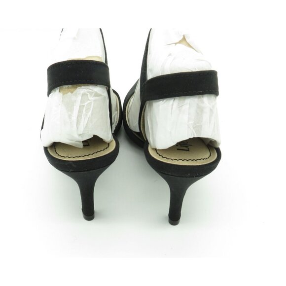 LifeStride Black Pointed Toe Kitten Heel Shoes Elastic Bands Size 6 NEW - Picture 4 of 7
